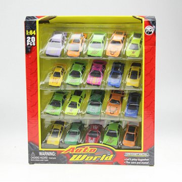 Colored PP car model toy set of 20