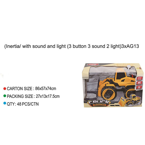 Inertial forklift with sound and light(3 button,3 sound,2 light),3*AG13 included