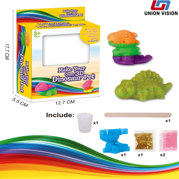 3D rainbow animal dinosaur small window box