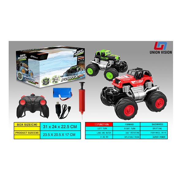 Wrangler, 2.4g remote control, four-wheel drive, amphibious, inflatable wheel skin