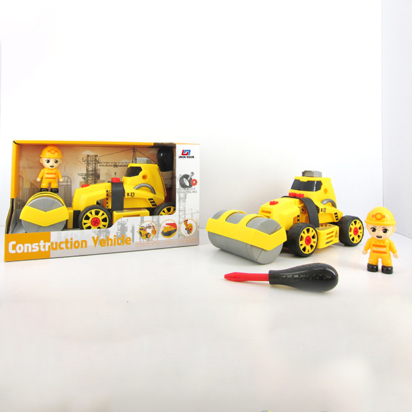 (with characters) Slide function DIY self-assembling building blocks engineering construction roller