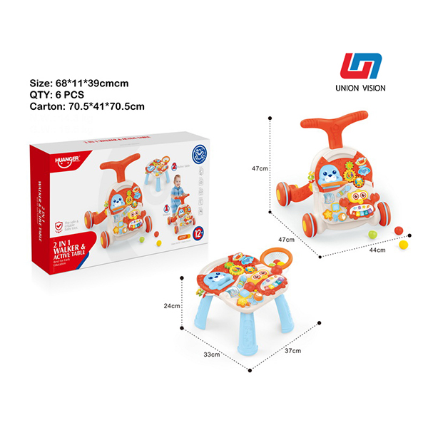 Two-in-one walker + Learning table (for girls)