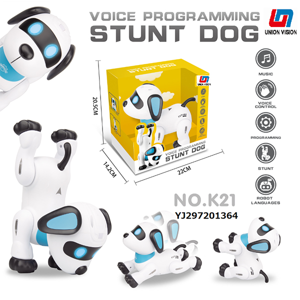 Voice-activated programming stunt dog