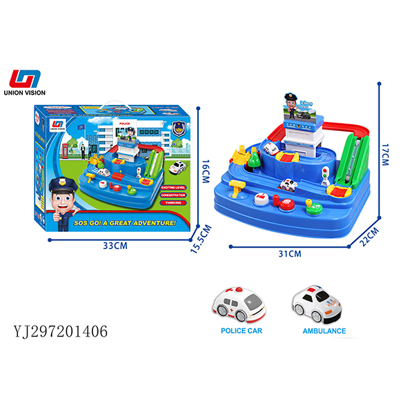 Mechanical Track Police Car Adventure (2 cars)