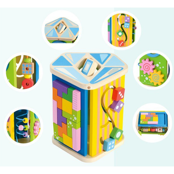 Multi-function box wooden toy