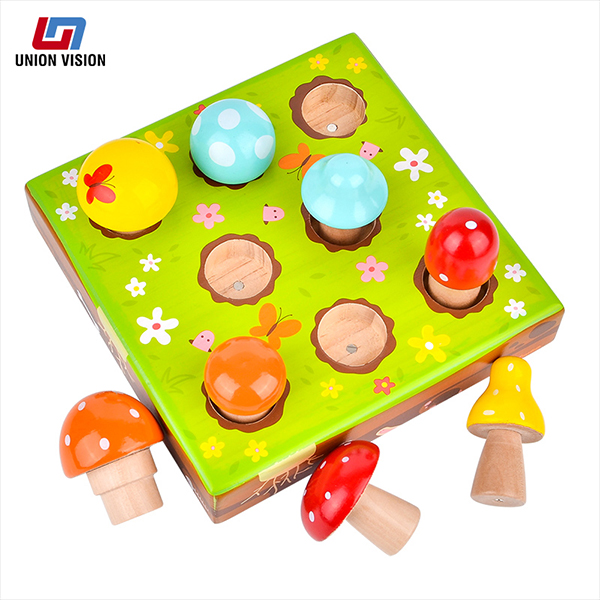 Pick mushroom wooden toys