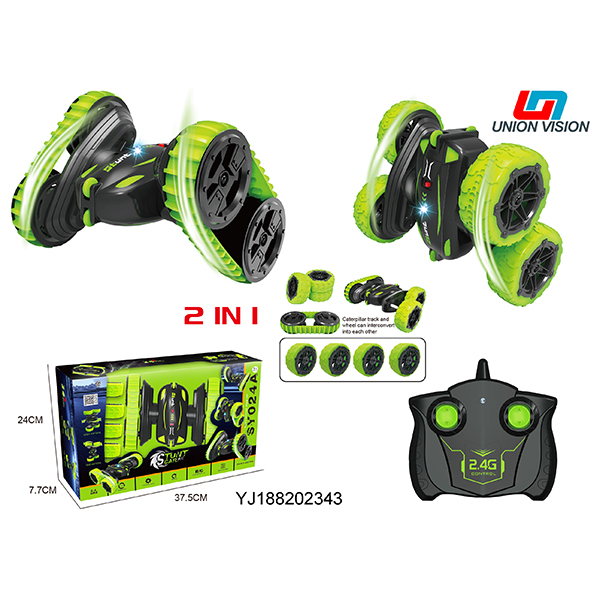 Twist-arm stunt double (telescopic) two-in-one track + wheels