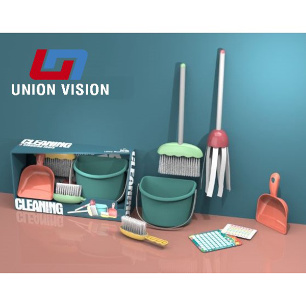 A 7-piece cleaning suit			