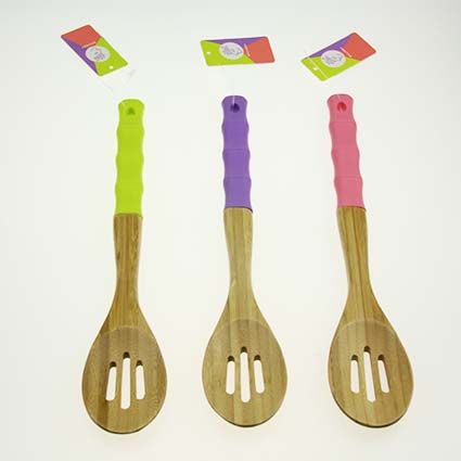 2.2" Bamboo Leak SpatulasRound Shape with Silica gel  Handle
