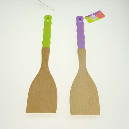 12.6" Wooden SpatulasRectangular Shape with Smooth Pinkl Handle