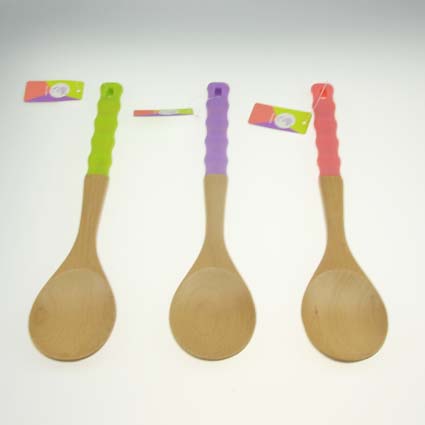12.6" Wooden SpatulasRoundr Shape with Smooth Pinkl Handle