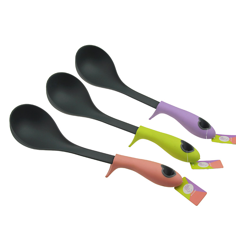 Nylon Filter SpoonsAssorted Colors with Comfort Grip Handles