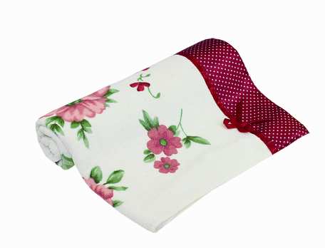 Cotton Bath Towel With Flower Design