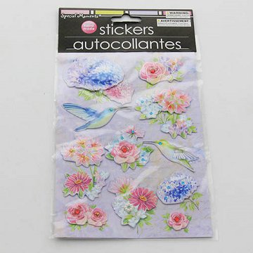 3D Sticker SetAnimalsFlowers Design