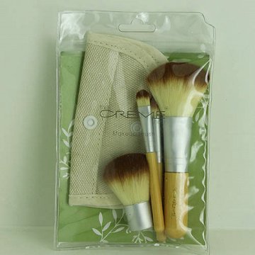 Professional 4 Pcs Black Synthetic Kabuki Flat Foundation Brush