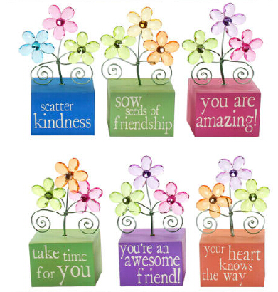 Triple Daisy Single Message Blocks home decoration