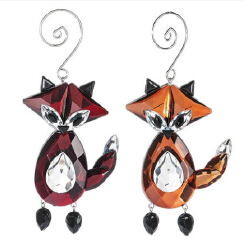 Hanging Jewel Fox Ornament